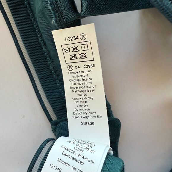 NWT Maison Lejaby Sin Embroidered Underwired Triangle Bra in Lagoon Teal Sz 36B - Picture 11 of 11